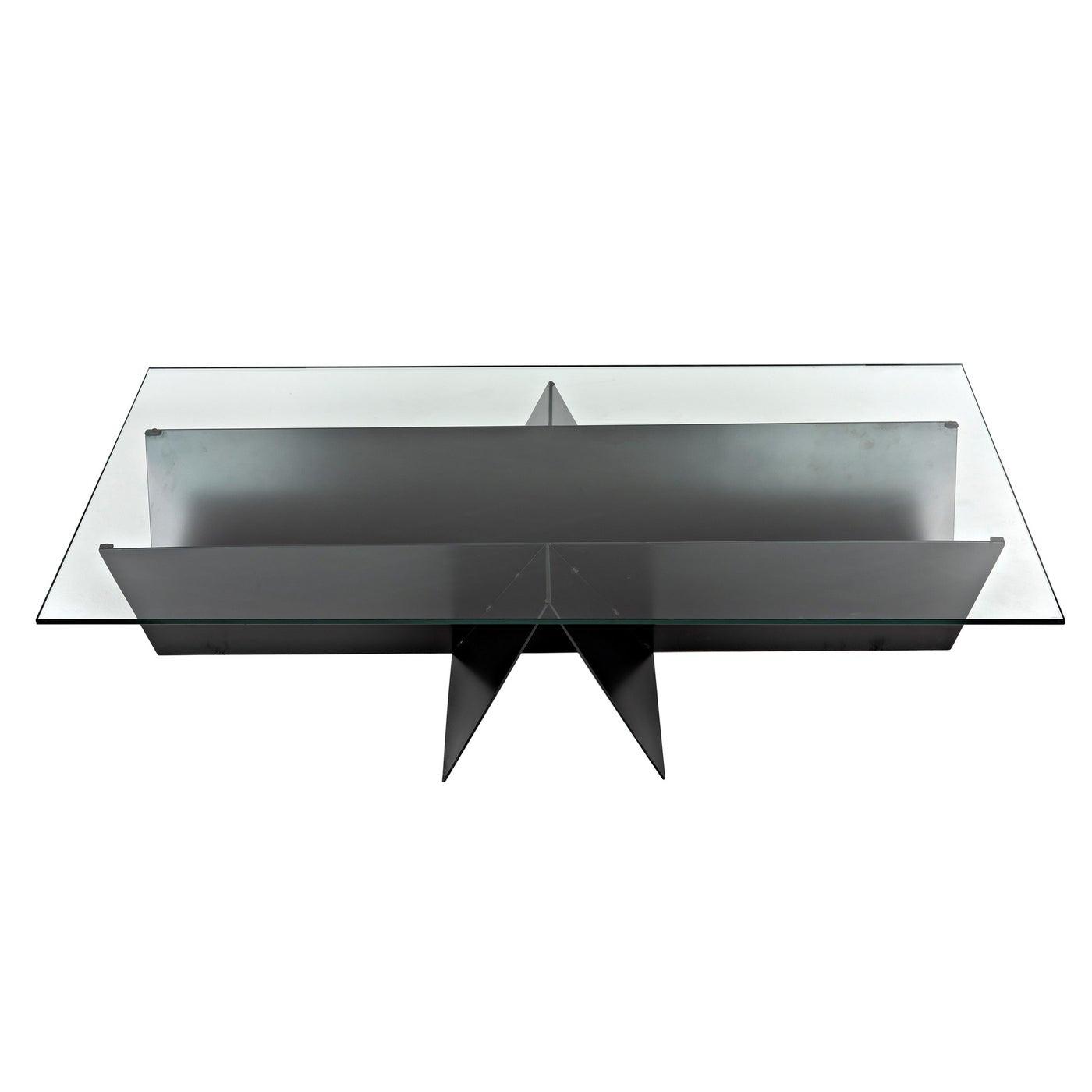 Rob Coffee Table, Steel Base, Glass Top-CFC Furniture-Blue Hand Home