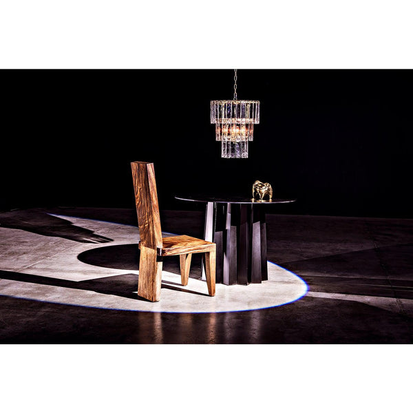 Noir Column Dining Table, Black Steel-Noir Furniture-Blue Hand Home