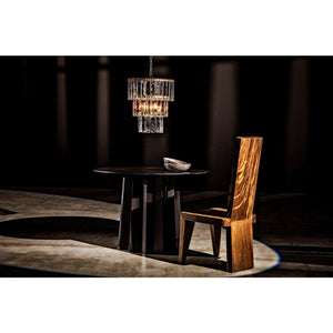 Noir Column Dining Table, Black Steel-Noir Furniture-Blue Hand Home