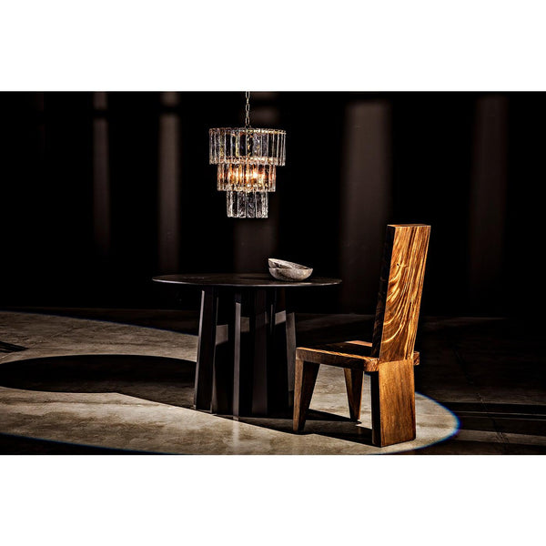 Noir Column Dining Table, Black Steel-Noir Furniture-Blue Hand Home