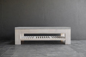 Concrete & Reclaimed Teak Cocktail Table-Organic Restoration-Blue Hand Home