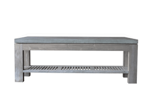 Concrete & Reclaimed Teak Console-Organic Restoration-Blue Hand Home