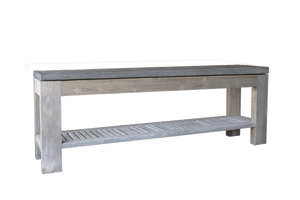 Concrete & Reclaimed Teak Console-Organic Restoration-Blue Hand Home