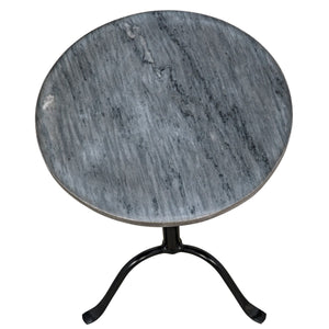 Noir Furniture Cosmopolitan Side Table, Black Metal with Marble-Noir Furniture-Blue Hand Home