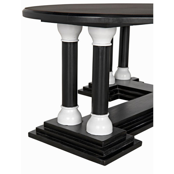 Noir Desoto Coffee Table, Hand Rubbed Black and Solid White-Noir Furniture-Blue Hand Home