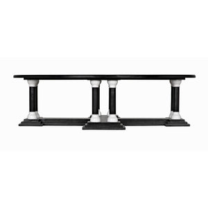 Noir Desoto Coffee Table, Hand Rubbed Black and Solid White-Noir Furniture-Blue Hand Home