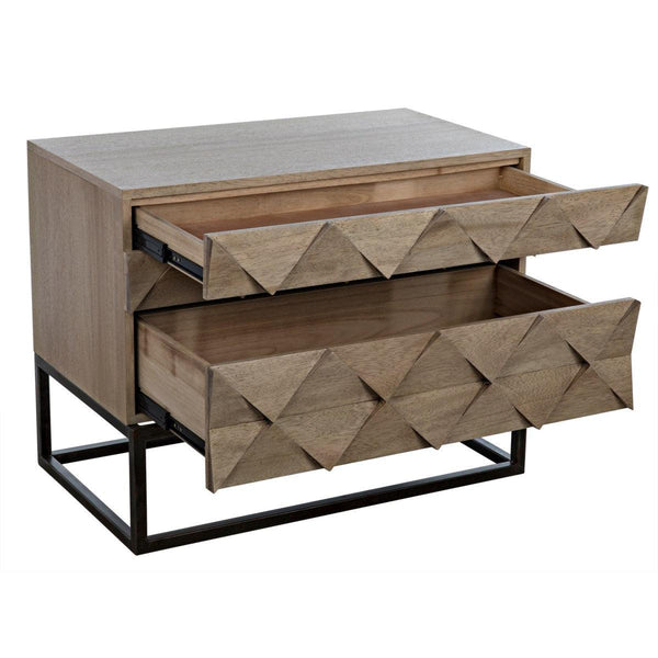 Noir Furniture Draco Sideboard with Metal Stand, Washed Walnut-Noir Furniture-Blue Hand Home