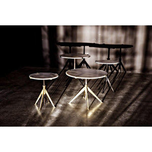 Noir Furniture Edith Adjustable Side Table, Large, Antique Brass, Metal and Quartz-Noir Furniture-Blue Hand Home