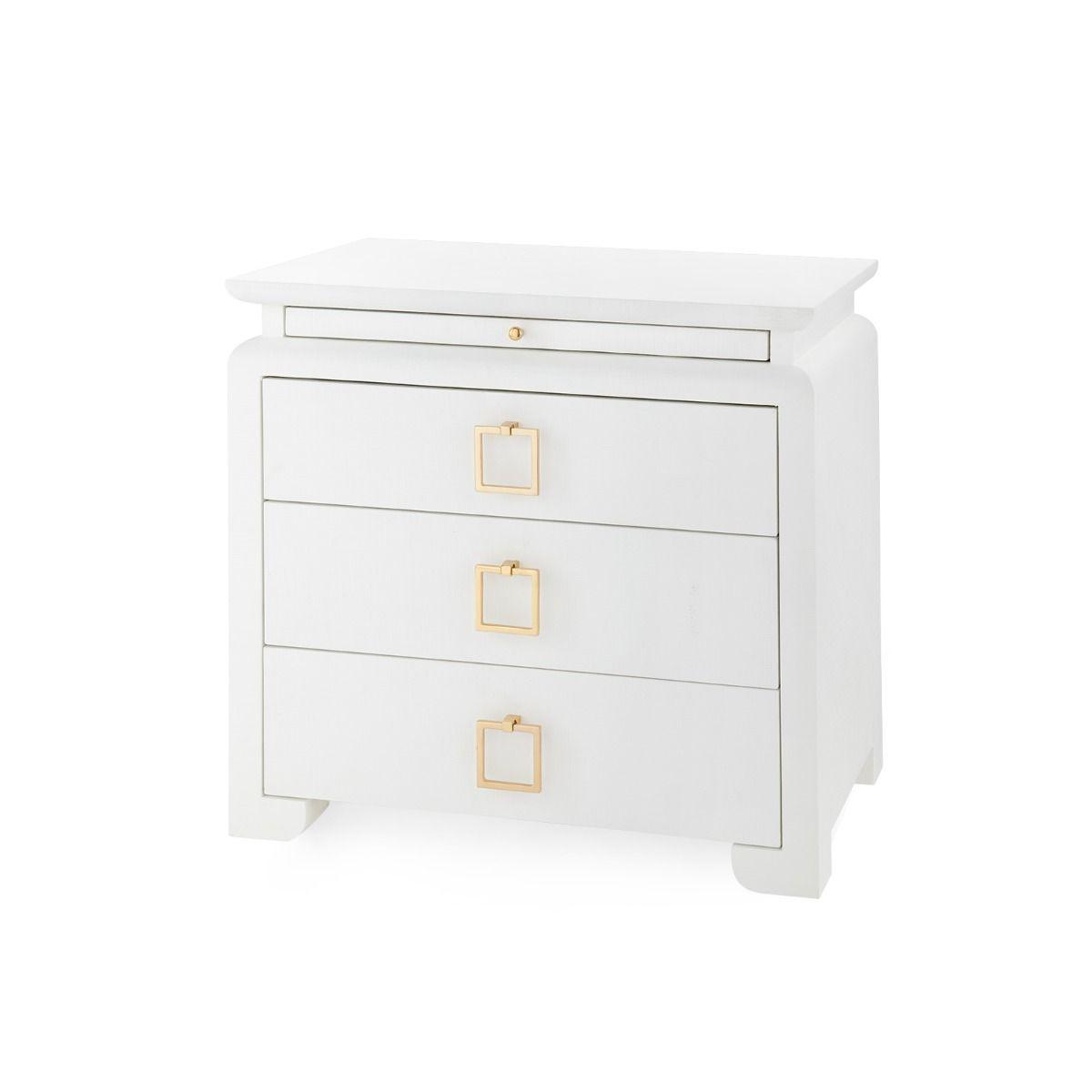 Villa & House - ELINA 3-DRAWER SIDE TABLE, WHITE-Bungalow 5-Blue Hand Home