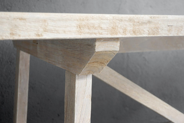 Farm Table in Lightened Teak-Organic Restoration-Blue Hand Home