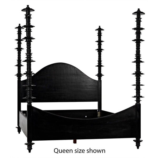 Ferret Bed, Cal-King, Hand Rubbed Black-Noir Furniture-Blue Hand Home