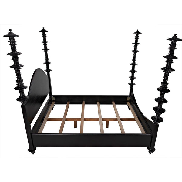 Ferret Bed, Cal-King, Hand Rubbed Black-Noir Furniture-Blue Hand Home