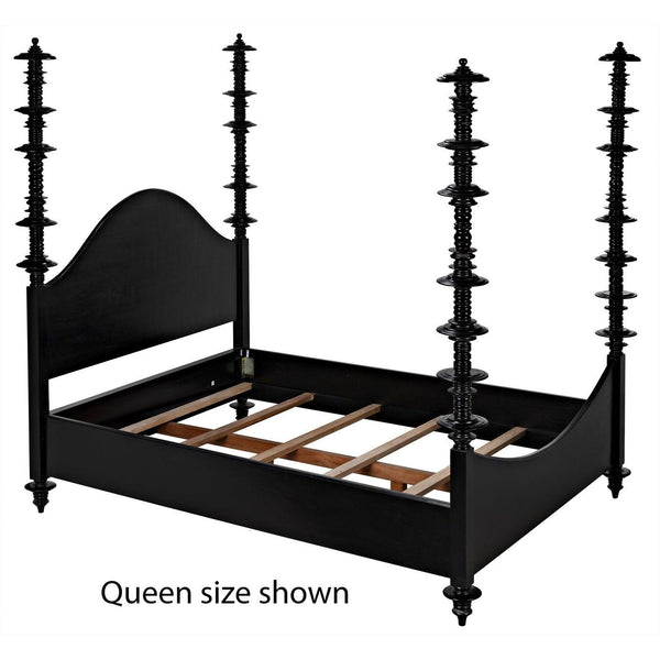 Ferret Bed, Eastern King, Hand Rubbed Black-Noir Furniture-Blue Hand Home