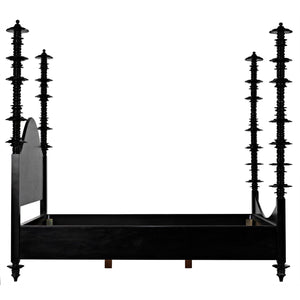 Ferret Bed, Eastern King, Hand Rubbed Black-Noir Furniture-Blue Hand Home