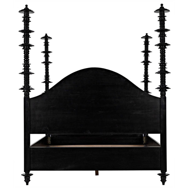 Ferret Bed, Queen, Hand Rubbed Black-Noir Furniture-Blue Hand Home