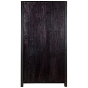 Labyrinth Armoire, Walnut/Steel Trim-Blue Hand Home