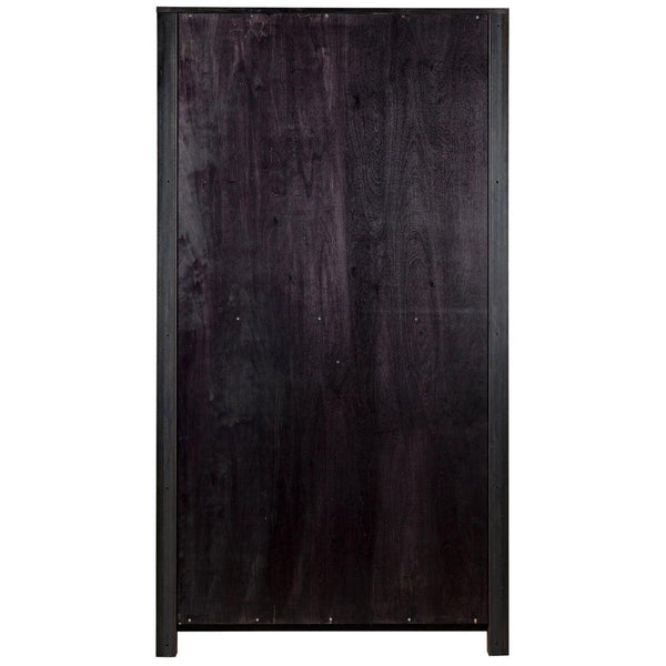 Labyrinth Armoire, Walnut/Steel Trim-Blue Hand Home