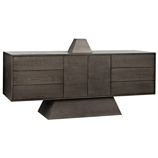 Pyramid Cabinet, Oak Solid/Oak Plywood Veneer-CFC Furniture-Blue Hand Home