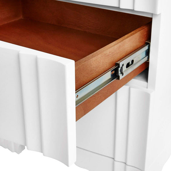 Villa & House - Flanders 3-Drawer Side Table In White-Bungalow 5-Blue Hand Home