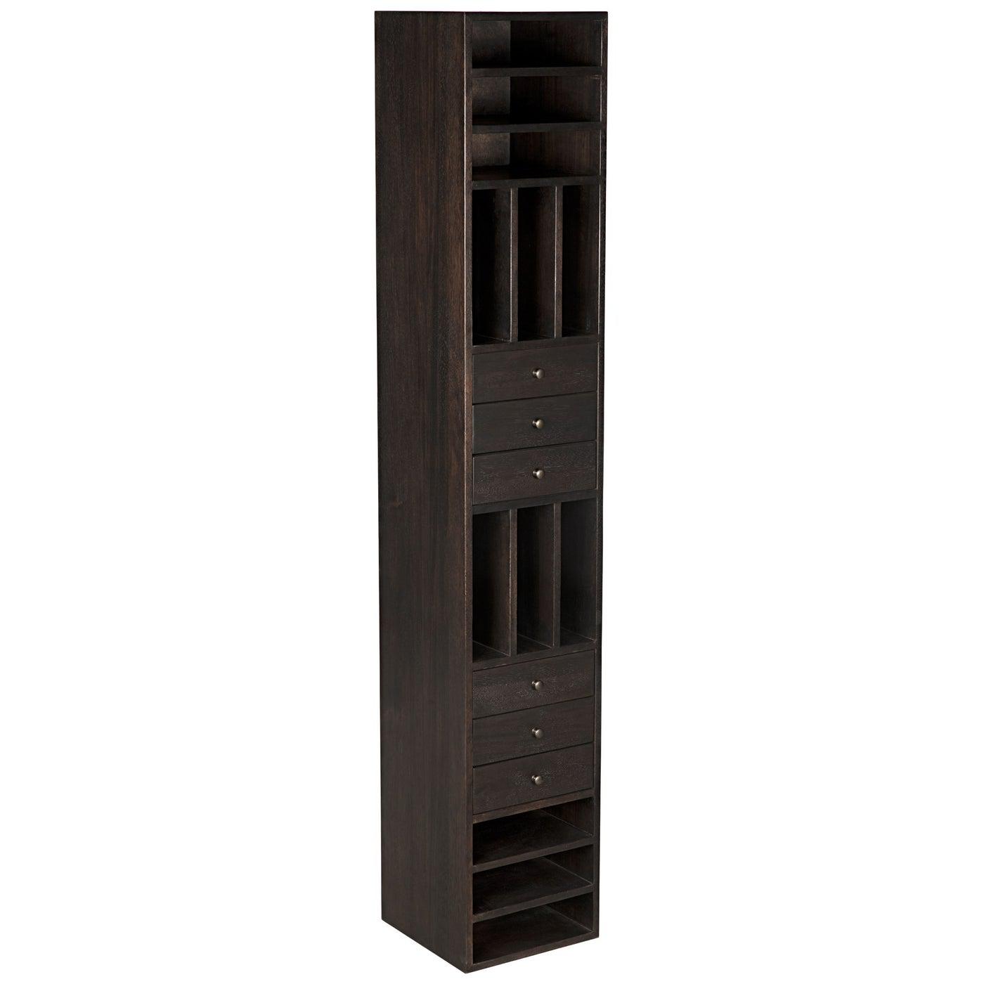 Noir Tubula Bookcase, Ebony Walnut-Noir Furniture-Blue Hand Home