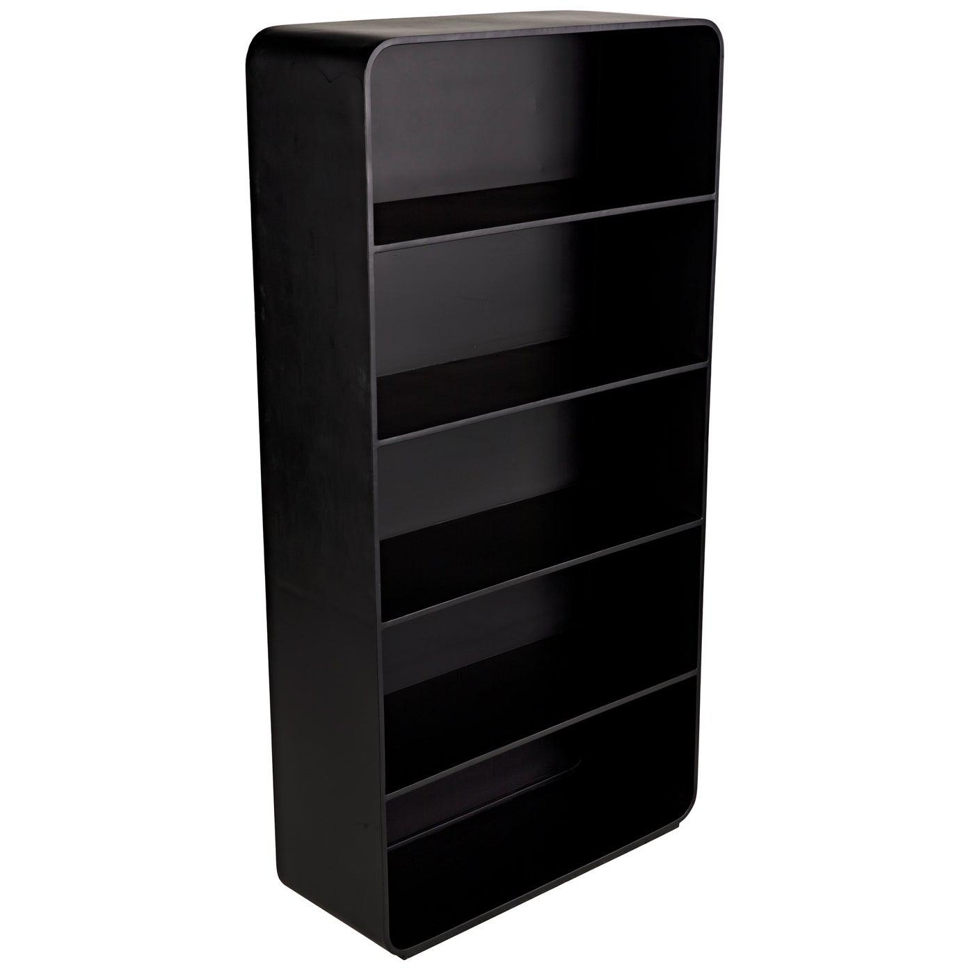 Noir Paloma Bookcase, Black Steel-Noir Furniture-Blue Hand Home