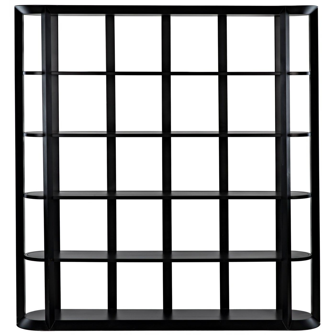 Noir Foster Bookcase, Black Steel-Noir Furniture-Blue Hand Home