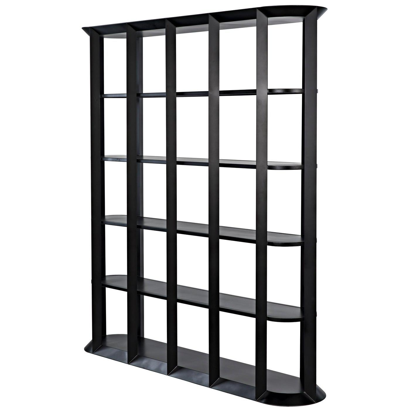 Noir Foster Bookcase, Black Steel-Noir Furniture-Blue Hand Home