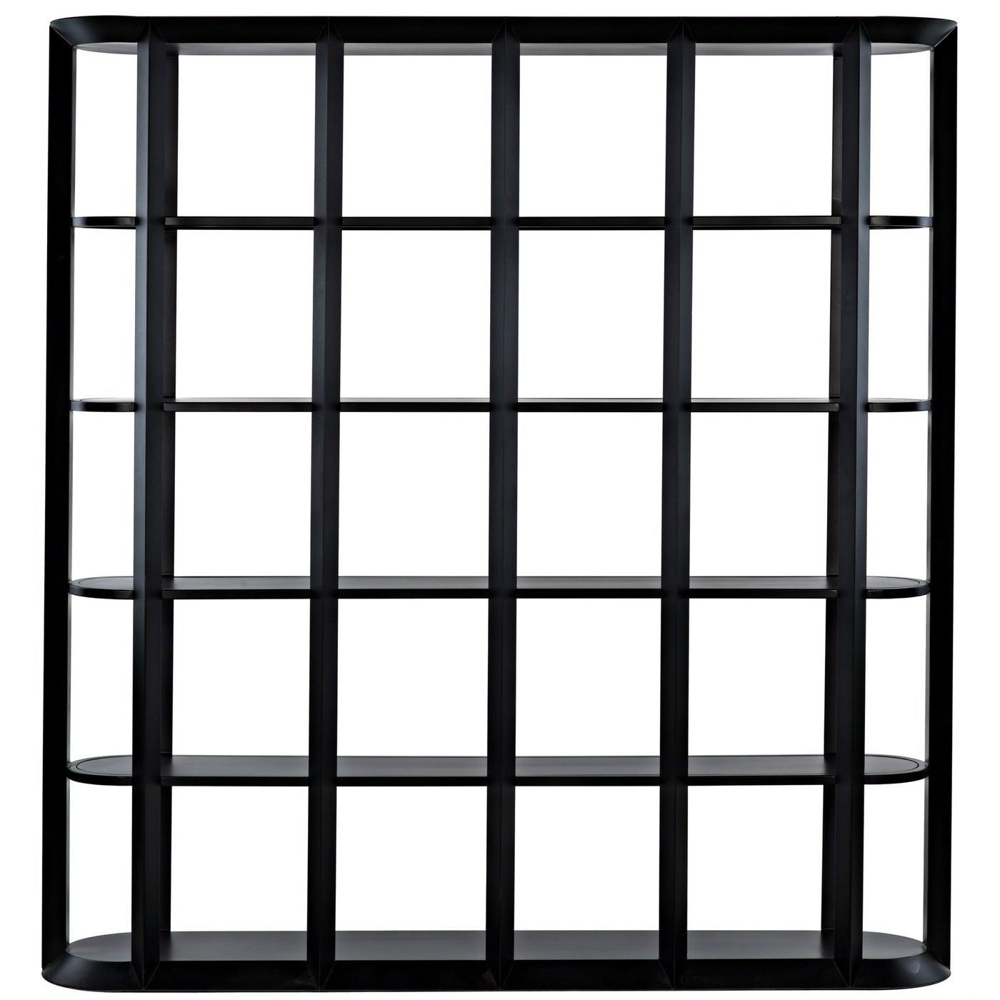 Noir Foster Bookcase, Black Steel-Noir Furniture-Blue Hand Home