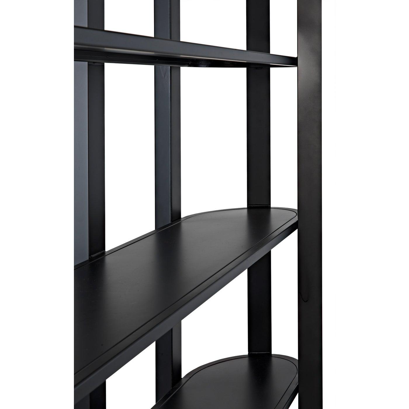 Noir Foster Bookcase, Black Steel-Noir Furniture-Blue Hand Home