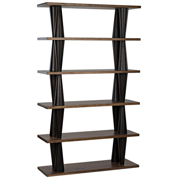 Noir Mood Bookcase, Ebony and Dark Walnut-Noir Furniture-Blue Hand Home