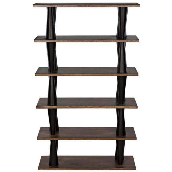 Noir Mood Bookcase, Ebony and Dark Walnut-Noir Furniture-Blue Hand Home
