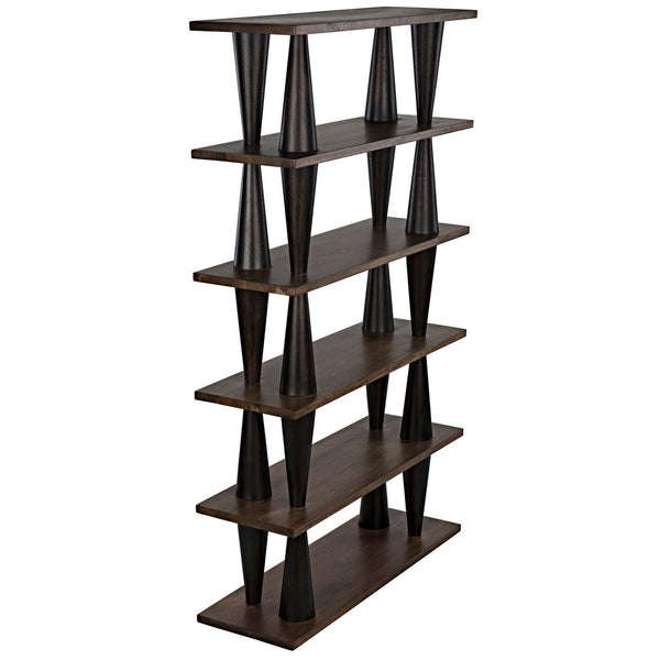 Noir Mood Bookcase, Ebony and Dark Walnut-Noir Furniture-Blue Hand Home