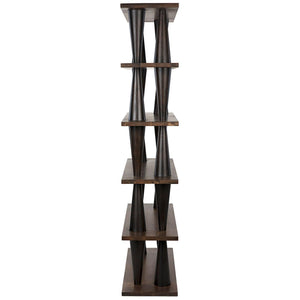 Noir Mood Bookcase, Ebony and Dark Walnut-Noir Furniture-Blue Hand Home