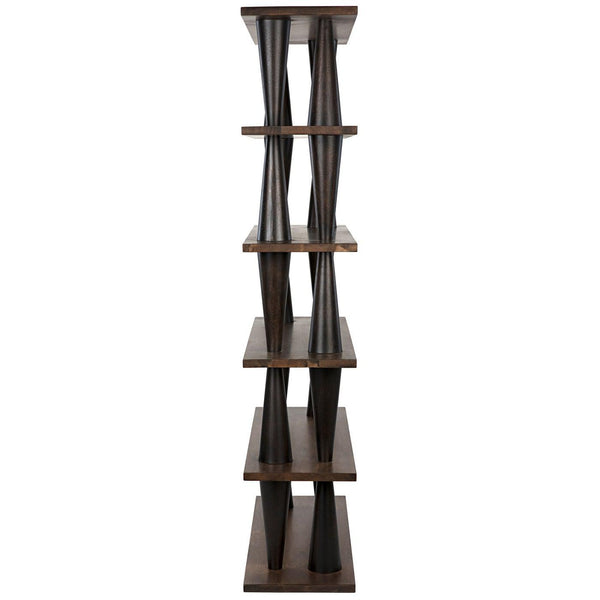 Noir Mood Bookcase, Ebony and Dark Walnut-Noir Furniture-Blue Hand Home