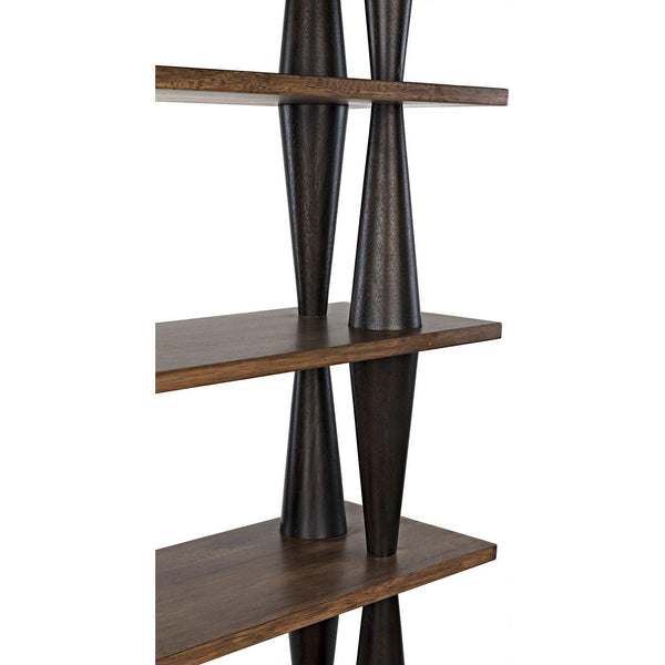 Noir Mood Bookcase, Ebony and Dark Walnut-Noir Furniture-Blue Hand Home