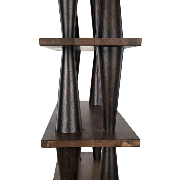 Noir Mood Bookcase, Ebony and Dark Walnut-Noir Furniture-Blue Hand Home