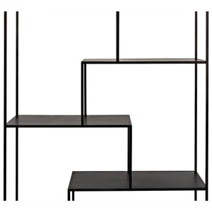 Noir Marquise Bookcase, Black Steel-Noir Furniture-Blue Hand Home