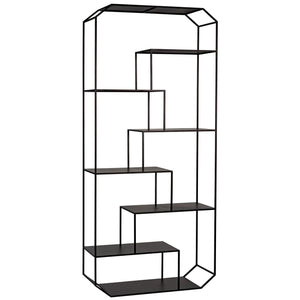 Noir Marquise Bookcase, Black Steel-Noir Furniture-Blue Hand Home