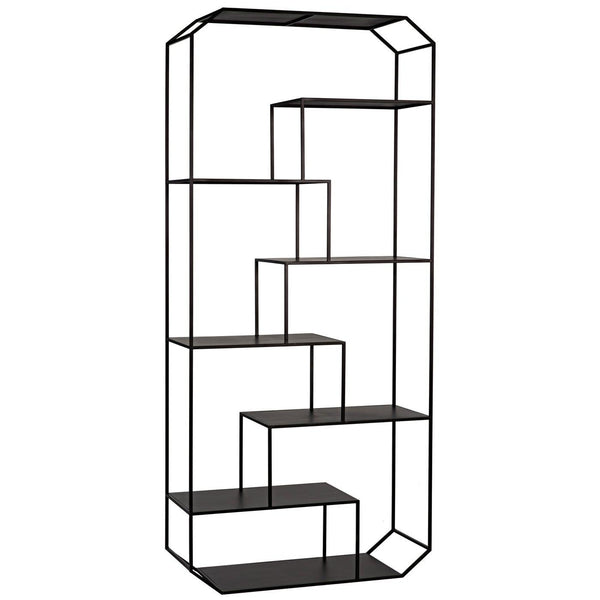 Noir Marquise Bookcase, Black Steel-Noir Furniture-Blue Hand Home