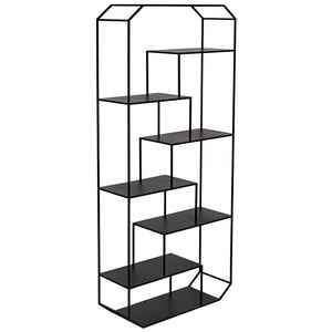 Noir Marquise Bookcase, Black Steel-Noir Furniture-Blue Hand Home