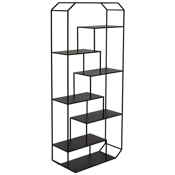 Noir Marquise Bookcase, Black Steel-Noir Furniture-Blue Hand Home