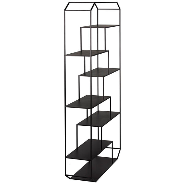 Noir Marquise Bookcase, Black Steel-Noir Furniture-Blue Hand Home