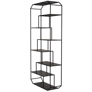 Noir Marquise Bookcase, Black Steel-Noir Furniture-Blue Hand Home