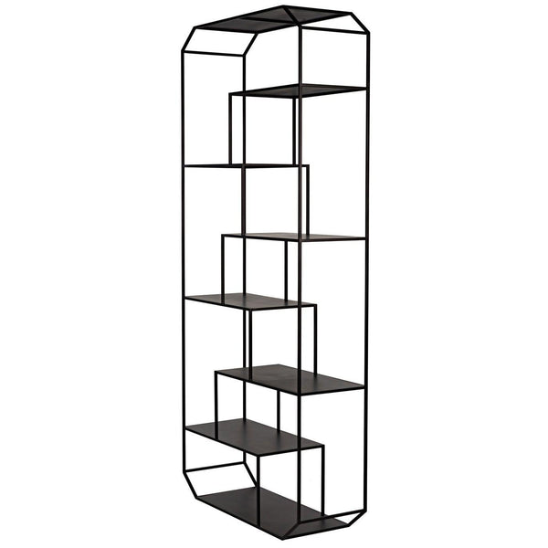 Noir Marquise Bookcase, Black Steel-Noir Furniture-Blue Hand Home