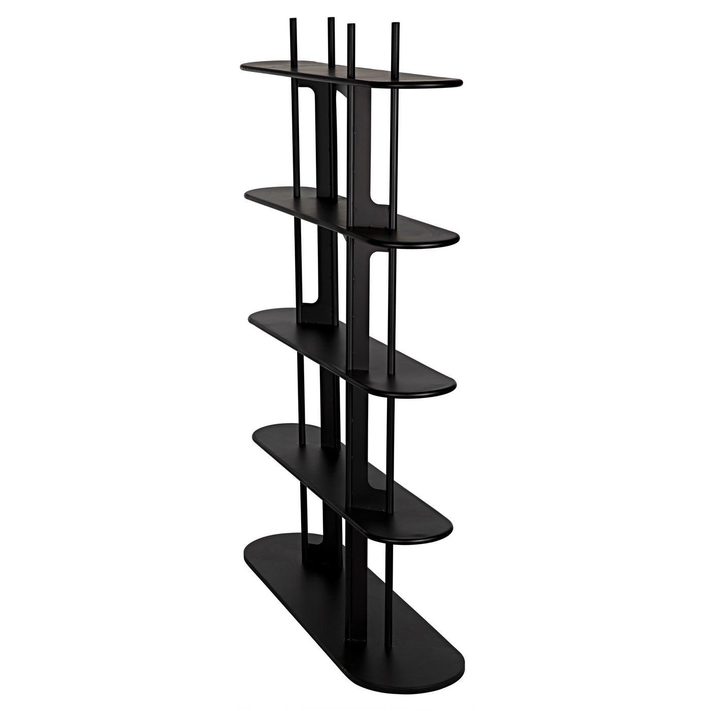 Noir Ochoa Bookcase, Black Steel-Noir Furniture-Blue Hand Home