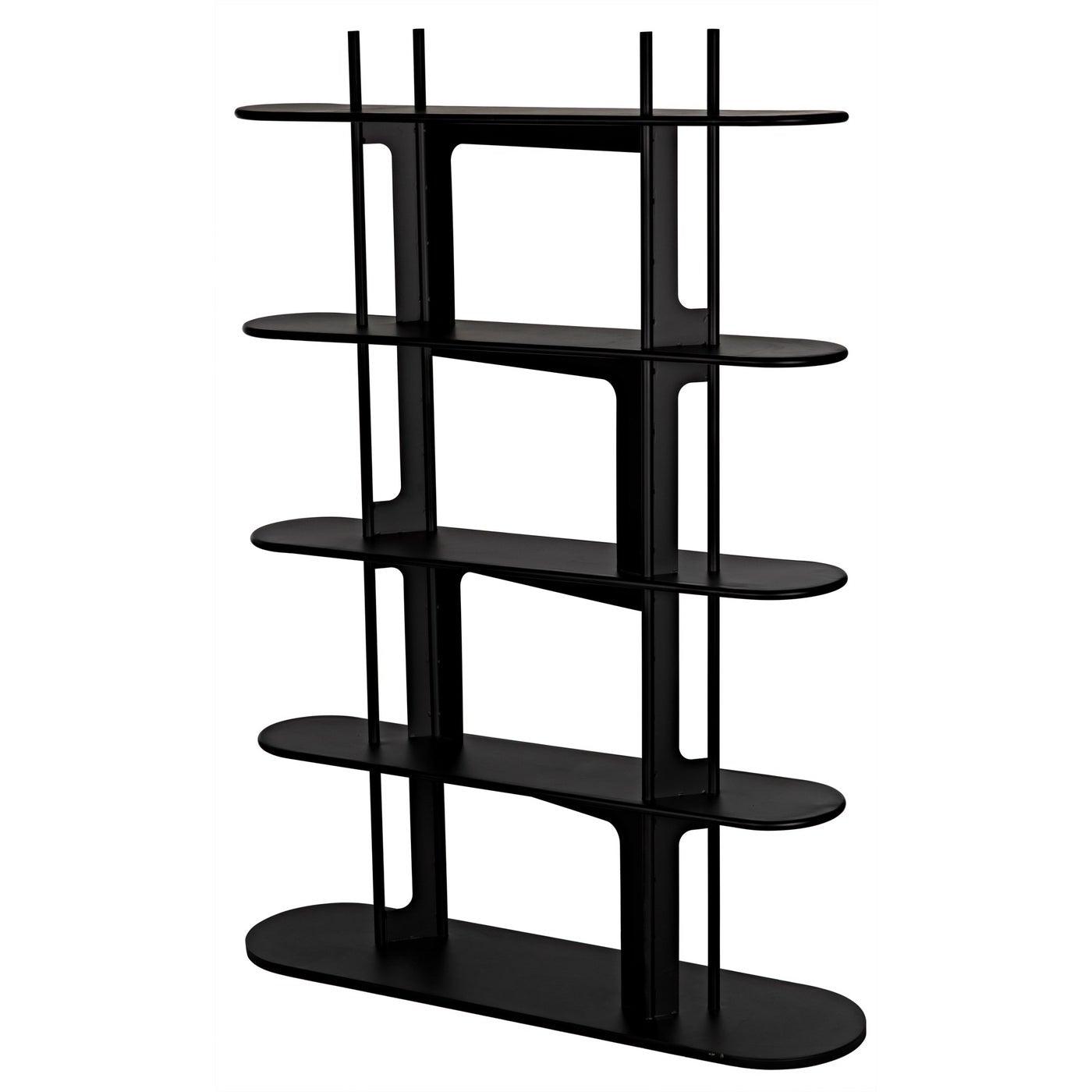 Noir Ochoa Bookcase, Black Steel-Noir Furniture-Blue Hand Home