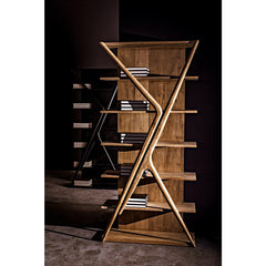 Noir Vetra Bookcase, Hand Rubbed Black-Noir Furniture-Blue Hand Home