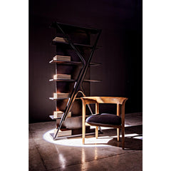 Noir Vetra Bookcase, Hand Rubbed Black-Noir Furniture-Blue Hand Home