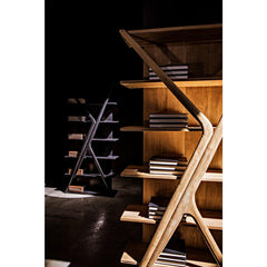 Noir Vetra Bookcase, Hand Rubbed Black-Noir Furniture-Blue Hand Home
