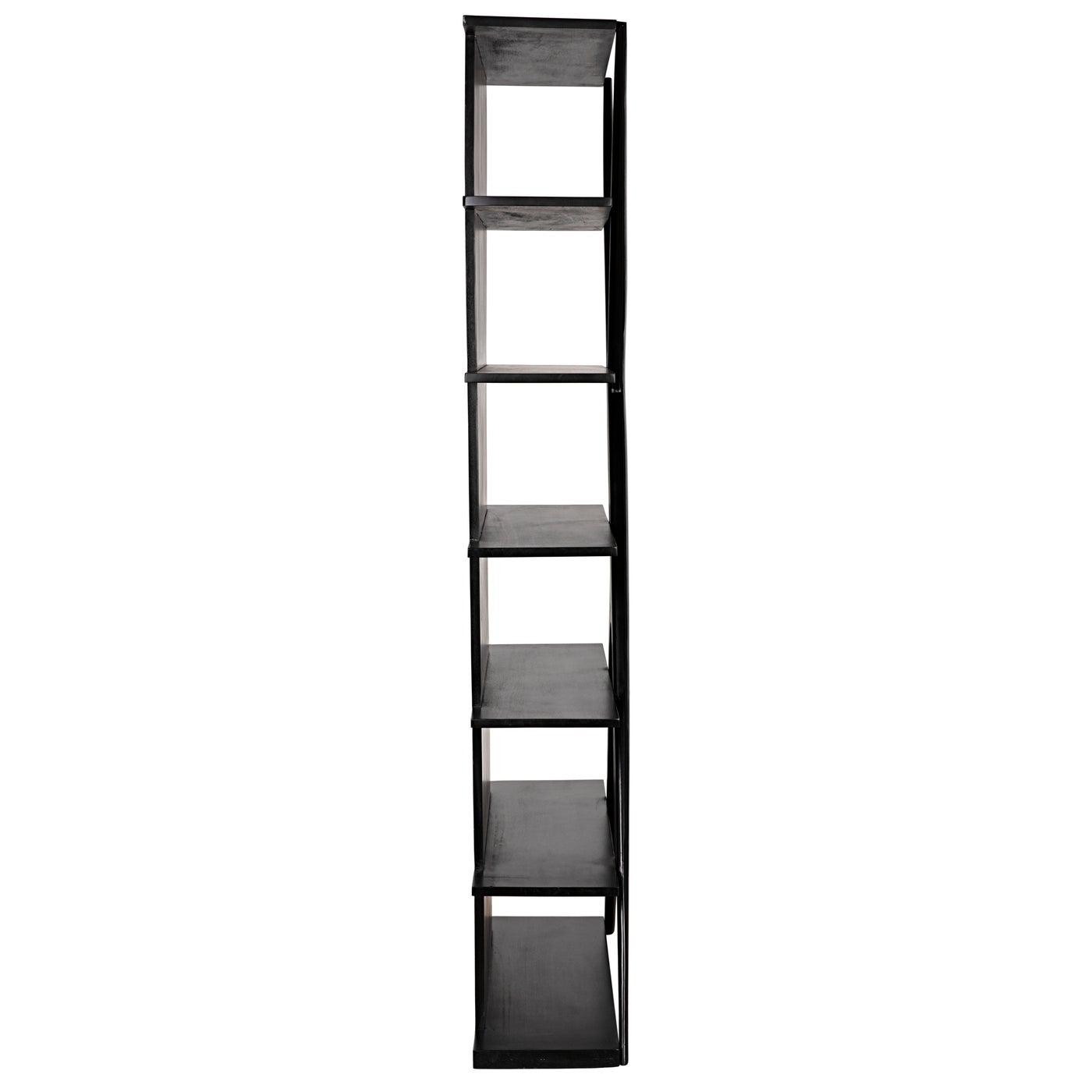 Noir Vetra Bookcase, Hand Rubbed Black-Noir Furniture-Blue Hand Home